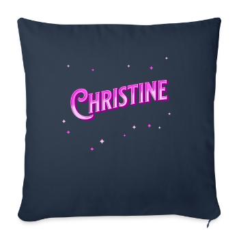 Christine Nom personnalisé - Housse de coussin décorative 45 x 45 cm - bleu marine - Devant