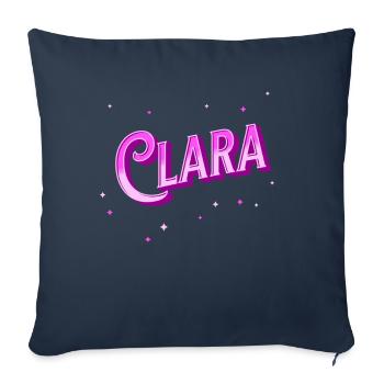 Le nom de Clara personnalisé - Housse de coussin décorative 45 x 45 cm - bleu marine - Devant