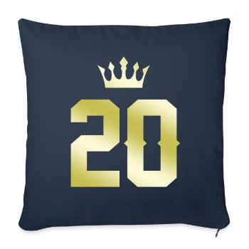 20 Number Crown - Sofa pillowcase 17,3'' x 17,3'' (45 x 45 cm) - navy - Front