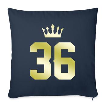 36 Number crown - Sofa pillowcase 17,3'' x 17,3'' (45 x 45 cm) - navy - Front