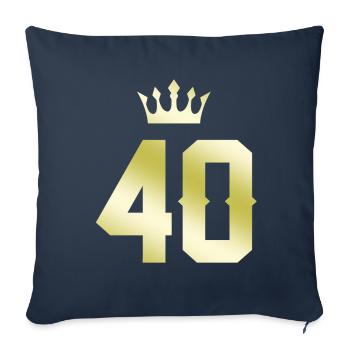 40 Zahl Krone - Sofakissenbezug 45 x 45 cm - Navy - Vorne