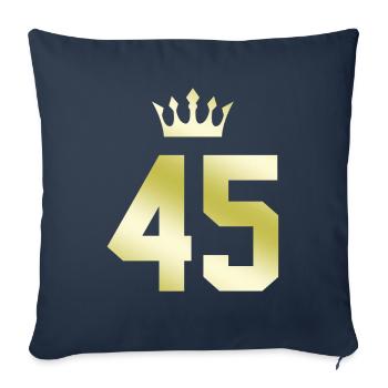 45 Number crown - Sofa pillowcase 17,3'' x 17,3'' (45 x 45 cm) - navy - Front