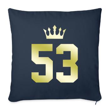 53 Number crown - Sofa pillowcase 17,3'' x 17,3'' (45 x 45 cm) - navy - Front