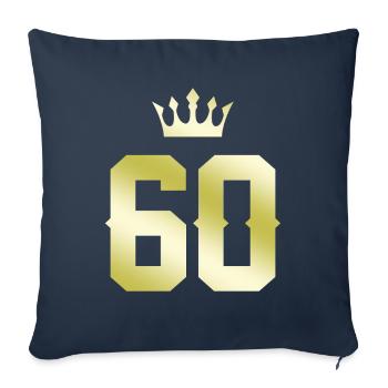 60 Number Crown - Sofa pillowcase 17,3'' x 17,3'' (45 x 45 cm) - navy - Front