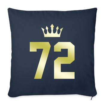 72 Couronne numérique - Housse de coussin décorative 45 x 45 cm - bleu marine - Devant