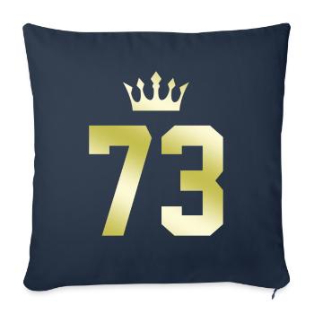 73 Figure de la couronne - Housse de coussin décorative 45 x 45 cm - bleu marine - Devant