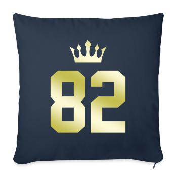 82 Couronne numérique - Housse de coussin décorative 45 x 45 cm - bleu marine - Devant