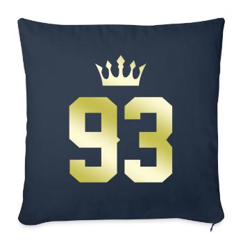 93 Couronne numérique - Housse de coussin décorative 45 x 45 cm - bleu marine - Devant