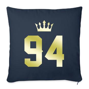 94 Number crown - Sofa pillowcase 17,3'' x 17,3'' (45 x 45 cm) - navy - Front