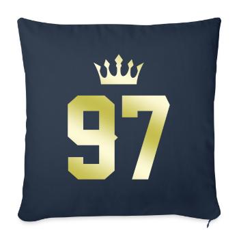 97 Number crown - Sofa pillowcase 17,3'' x 17,3'' (45 x 45 cm) - navy - Front