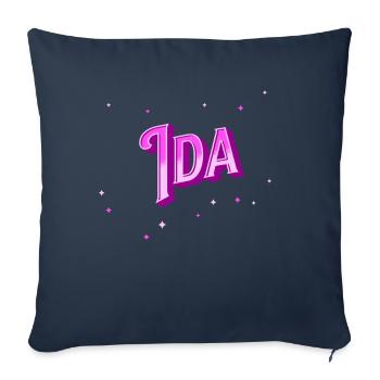 Nom Ida personnalisé - Housse de coussin décorative 45 x 45 cm - bleu marine - Devant