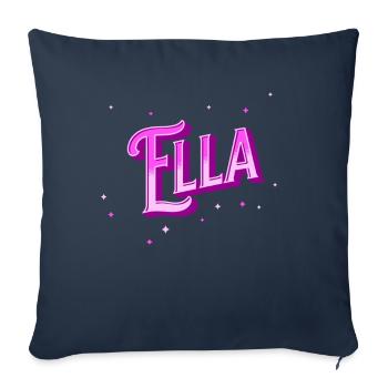 Nom Ella personnalisé - Housse de coussin décorative 45 x 45 cm - bleu marine - Devant