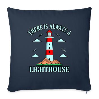 Phare - Housse de coussin décorative 45 x 45 cm - bleu marine - Devant