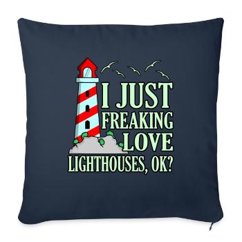 Phare - Housse de coussin décorative 45 x 45 cm - bleu marine - Devant