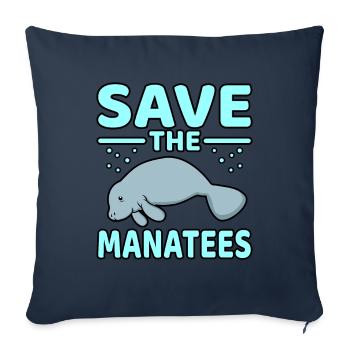 Lamantin - Housse de coussin décorative 45 x 45 cm - bleu marine - Devant