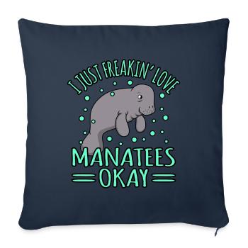 Lamantin - Housse de coussin décorative 45 x 45 cm - bleu marine - Devant