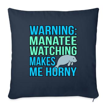 Lamantin - Housse de coussin décorative 45 x 45 cm - bleu marine - Devant