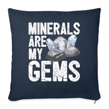 Funny geologist on a stone hunt - Sofa pillowcase 17,3'' x 17,3'' (45 x 45 cm) - navy - Front