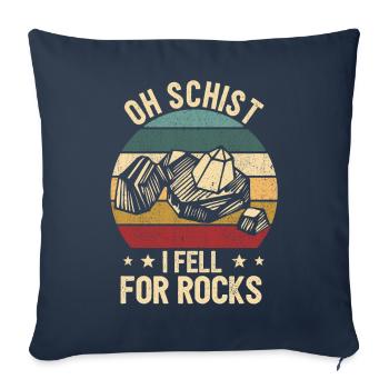 Funny geologist on a stone hunt - Sofa pillowcase 17,3'' x 17,3'' (45 x 45 cm) - navy - Front