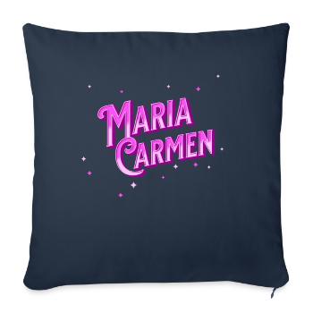 Maria Carmen nom personnalisé - Housse de coussin décorative 45 x 45 cm - bleu marine - Devant