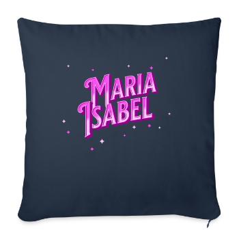 Maria Isabel nom personnalisé - Housse de coussin décorative 45 x 45 cm - bleu marine - Devant