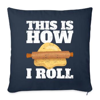 Drôle de boulanger - Housse de coussin décorative 45 x 45 cm - bleu marine - Devant