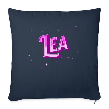Nom Lea personnalisé - Housse de coussin décorative 45 x 45 cm - bleu marine - Devant