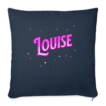 Louise nom personnalisé - Housse de coussin décorative 45 x 45 cm - bleu marine - Devant
