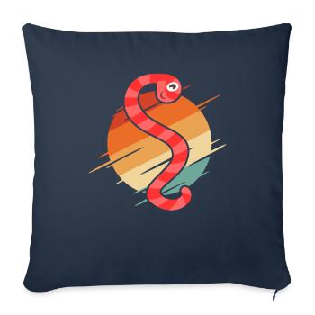 Compost Worms Gift - Sofa pillowcase 17,3'' x 17,3'' (45 x 45 cm) - navy - Front