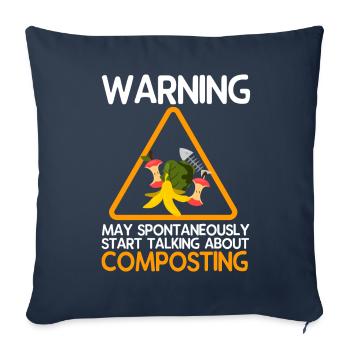Compost Worms Gift - Sofa pillowcase 17,3'' x 17,3'' (45 x 45 cm) - navy - Front
