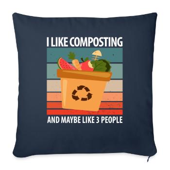 Compost Worms Gift - Sofa pillowcase 17,3'' x 17,3'' (45 x 45 cm) - navy - Front