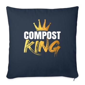 Compost Worms Gift - Sofa pillowcase 17,3'' x 17,3'' (45 x 45 cm) - navy - Front