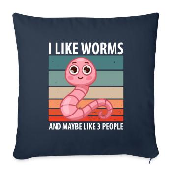 Compost Worms Gift - Sofa pillowcase 17,3'' x 17,3'' (45 x 45 cm) - navy - Front