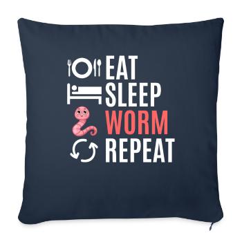 Compost Worms Gift - Sofa pillowcase 17,3'' x 17,3'' (45 x 45 cm) - navy - Front