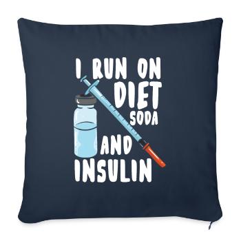 Diabète insuline diabétiques - Housse de coussin décorative 45 x 45 cm - bleu marine - Devant