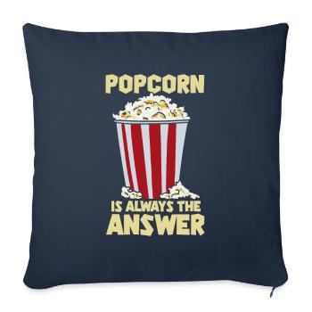 Popcorn est la réponse Soirée cinéma - Housse de coussin décorative 45 x 45 cm - bleu marine - Devant