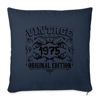 1975 | Vintage Aged Original 1975 birthday gift - Housse de coussin décorative 45 x 45 cm - bleu marine - Devant