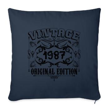 1987 | Vintage Aged Original 1987 Geburtstagsgeschenk - Sofakissenbezug 45 x 45 cm - Navy - Vorne