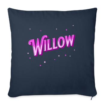Nom de saule personnalisé - Housse de coussin décorative 45 x 45 cm - bleu marine - Devant