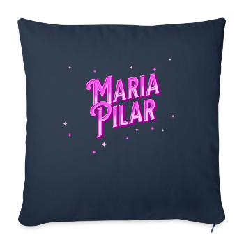 Maria Pilar nom personnalisé - Housse de coussin décorative 45 x 45 cm - bleu marine - Devant