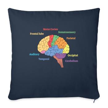 Brain Diagram Neurology Science - Sofa pillowcase 17,3'' x 17,3'' (45 x 45 cm) - navy - Front