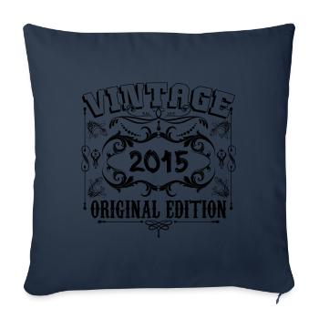 2015 | Vintage Aged Original 2015 birthday gift - Sofa pillowcase 17,3'' x 17,3'' (45 x 45 cm) - navy - Front