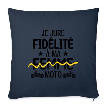 Motard Moto fan de moto | Motard - Housse de coussin décorative 45 x 45 cm - bleu marine - Devant