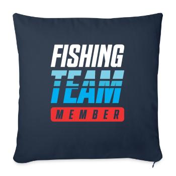 Équipe de pêche - Housse de coussin décorative 45 x 45 cm - bleu marine - Devant