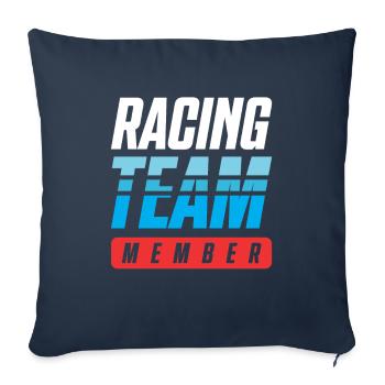 Équipe de course - Housse de coussin décorative 45 x 45 cm - bleu marine - Devant