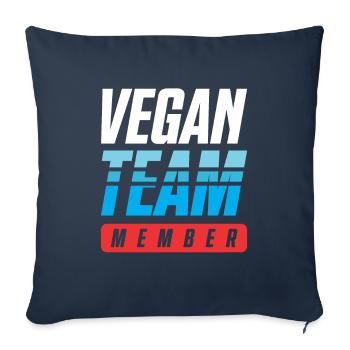 Équipe végétalienne - Housse de coussin décorative 45 x 45 cm - bleu marine - Devant