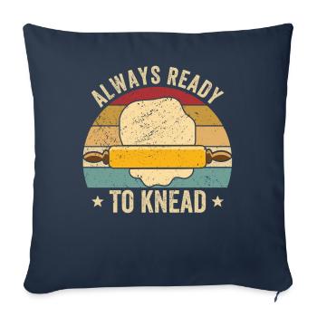 Drôle de boulanger - Housse de coussin décorative 45 x 45 cm - bleu marine - Devant