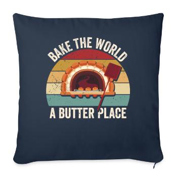 Funny bread baker - Sofa pillowcase 17,3'' x 17,3'' (45 x 45 cm) - navy - Front