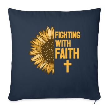 Bladder Cancer Awareness Sunflower - Sofa pillowcase 17,3'' x 17,3'' (45 x 45 cm) - navy - Front
