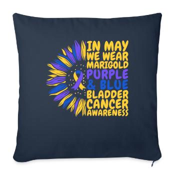 Blasen-Krebs-Awareness Sonnenblume - Sofakissenbezug 45 x 45 cm - Navy - Vorne